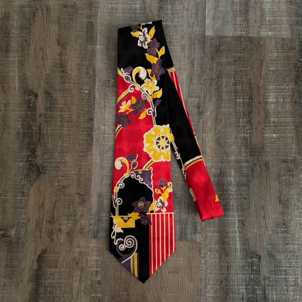 Givenchy Monsieur Vintage Silk Colorful Floral Tie